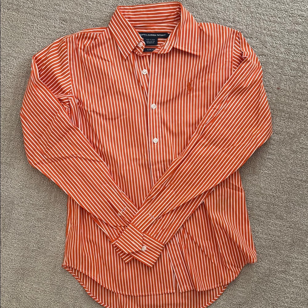 Ralph Lauren Orange Casual Button Down Shirt